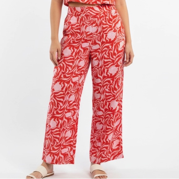 Style & Co. Red,Pink Wide Leg Pants Size M